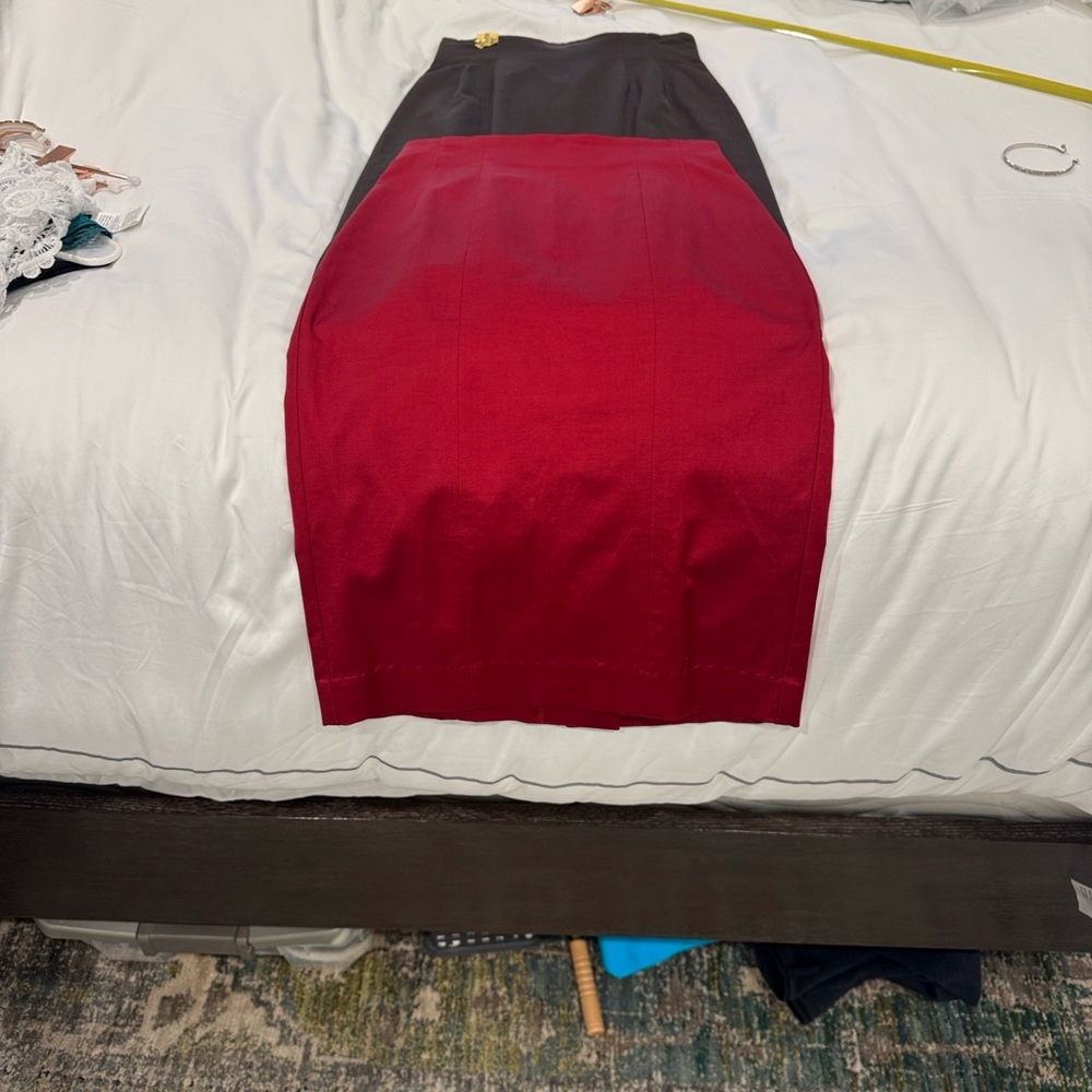 Bundle of bebe Red and Brown Pencil Skirts - High Waist size 0